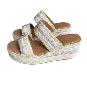 Splendid Linda Platform Wedge Sandals Braided Multicolor Espadrille Womens 9